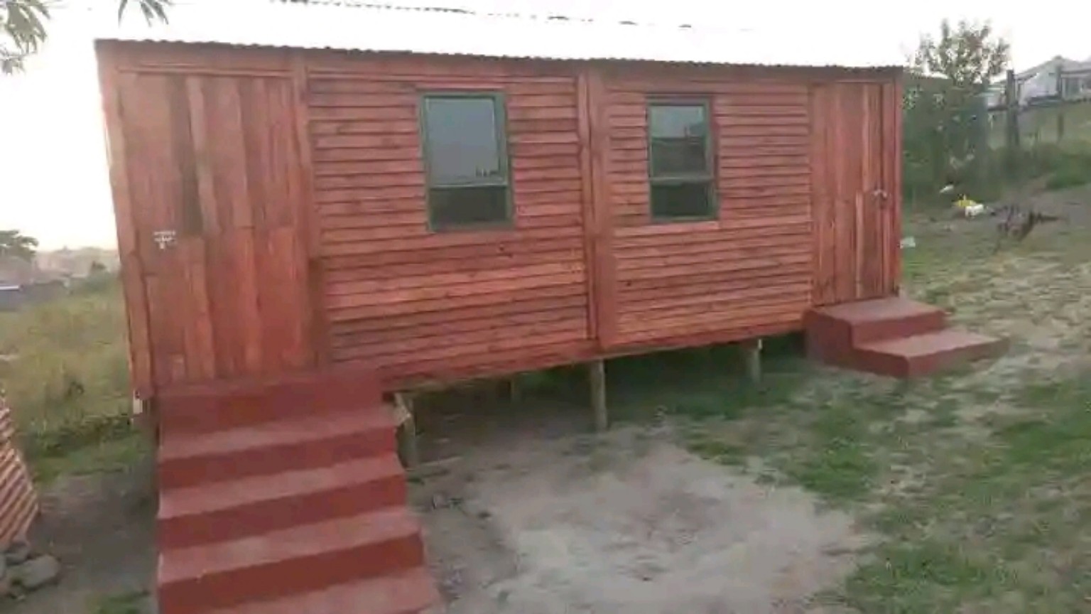Raised wooden cabin